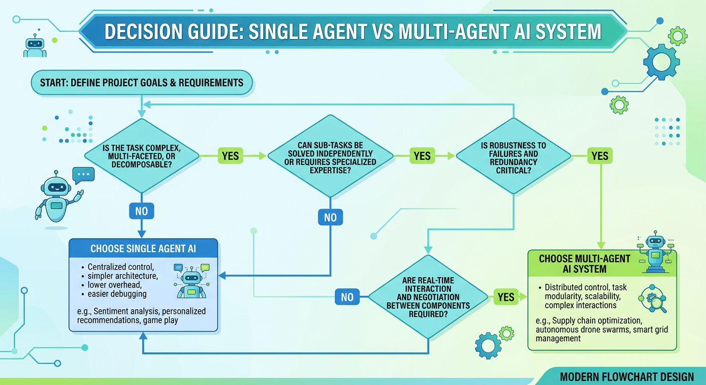 When to use multi-agent vs single agent — decision guide